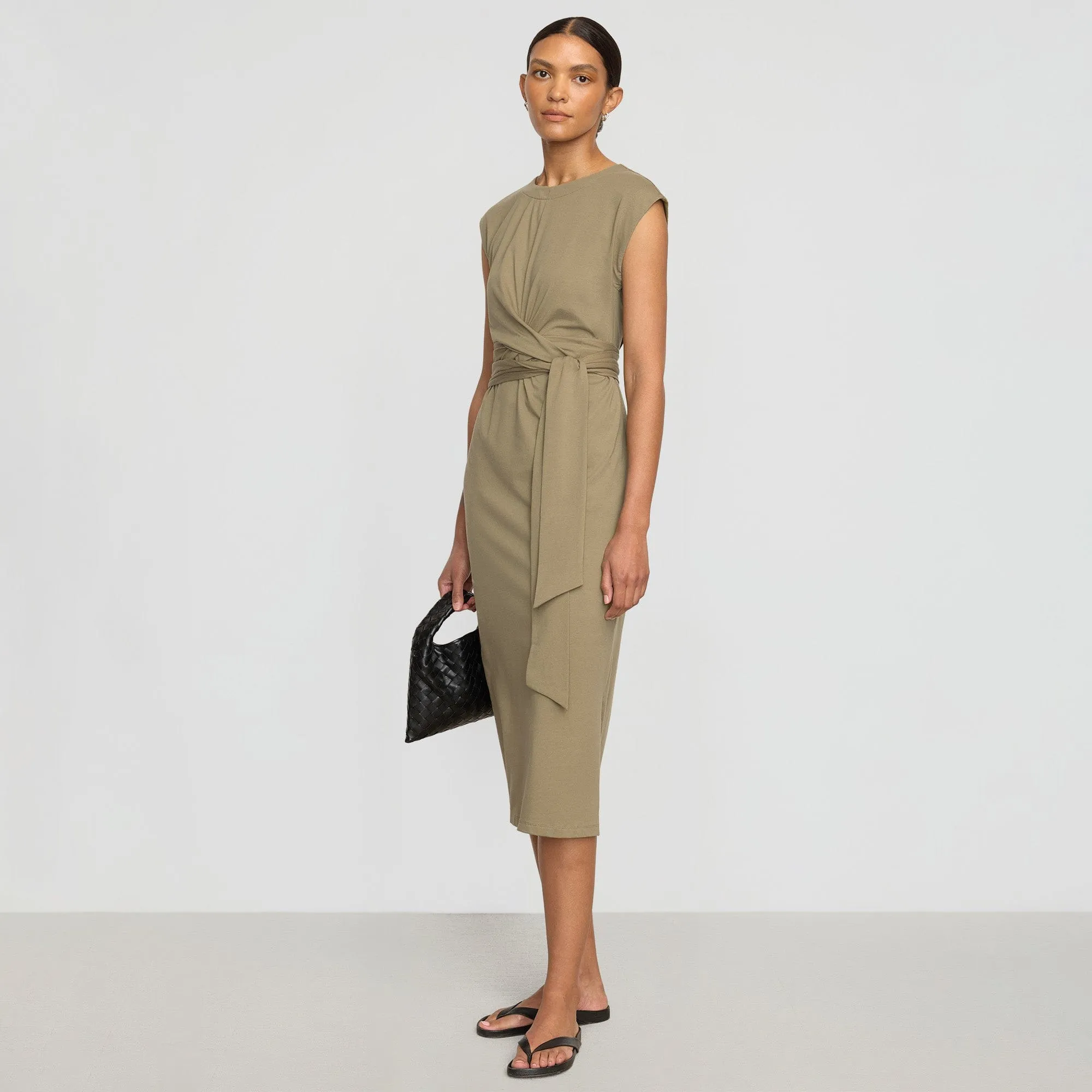 Sunset Scene Refined Vibe Fei Tie-Front Organic Cotton Dress