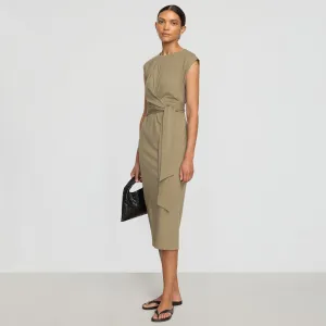 Sunset Scene Refined Vibe Fei Tie-Front Organic Cotton Dress
