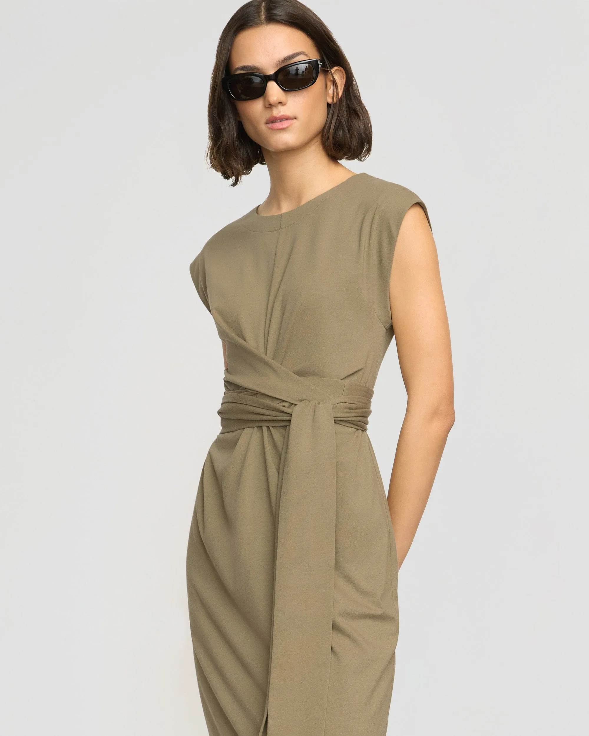 Fei Tie-Front Organic Cotton Dress Natural Style