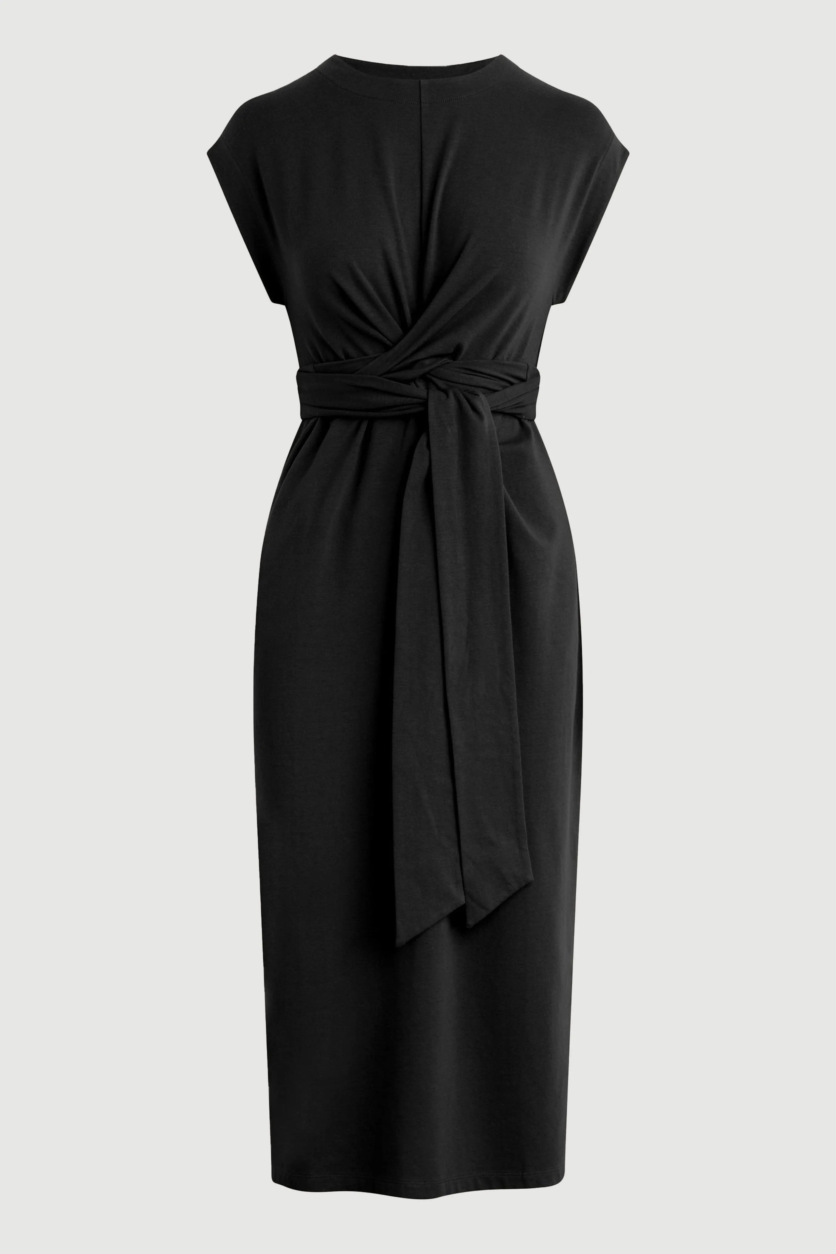 SoftTouchTexture Contemporary Fit Fei Tie-Front Organic Cotton Dress (Petite)