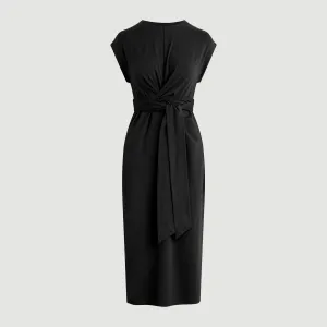 petite size Feminine Comfort Fei Tie-Front Organic Cotton Dress (Petite)