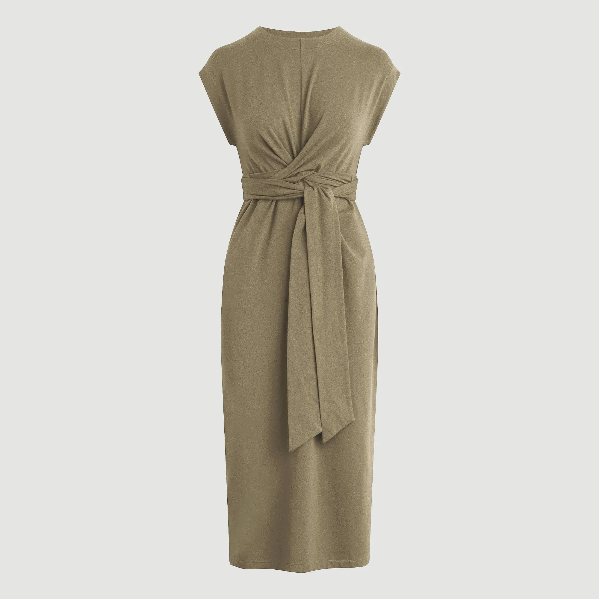 Easy Draping Fei Tie-Front Organic Cotton Dress (Petite)