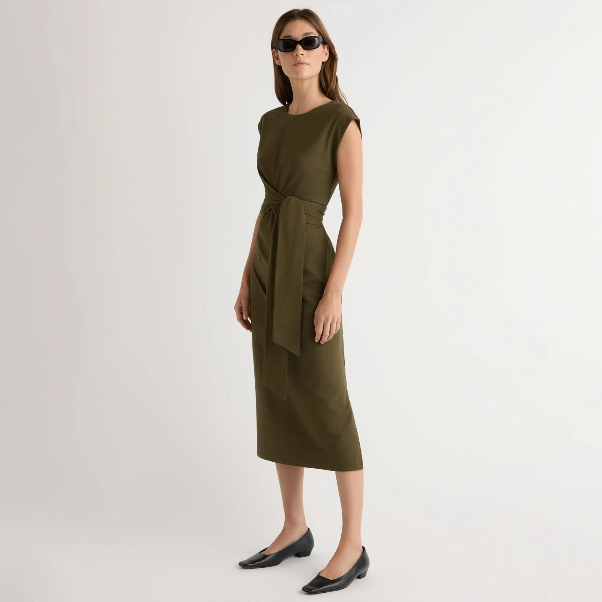 Effortless Mood Fei Tie-Front Organic Cotton Dress