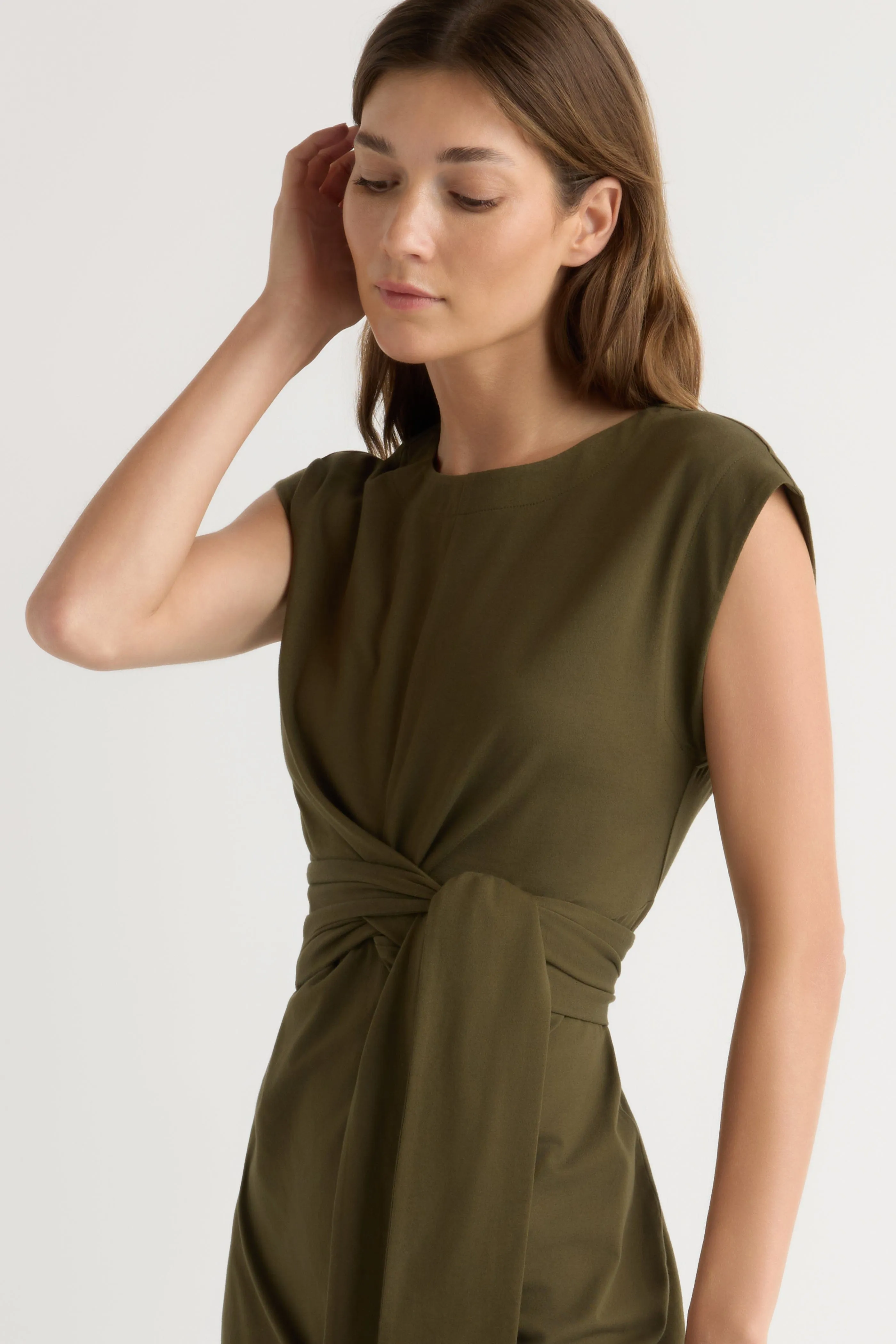 Perfectly Fitted Fei Tie-Front Organic Cotton Dress