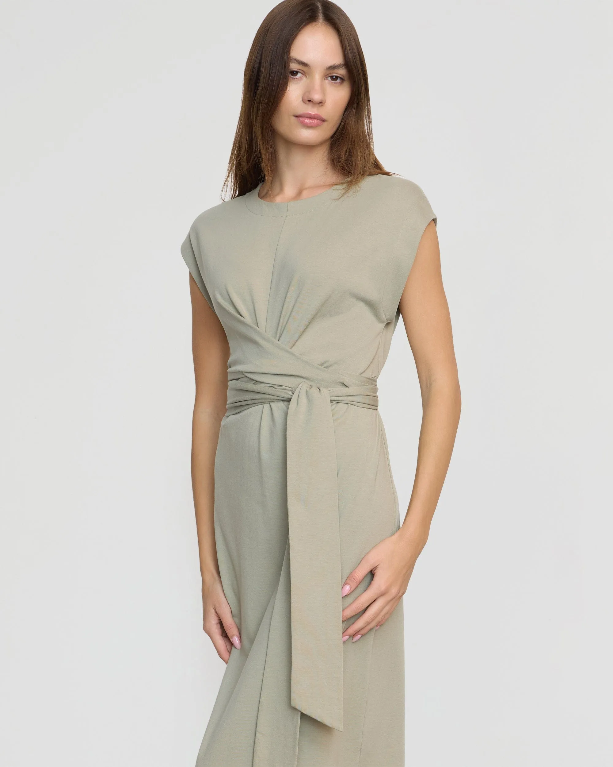 Fei Tie-Front Organic Cotton Dress Sharp Motion Sleek And Stylish