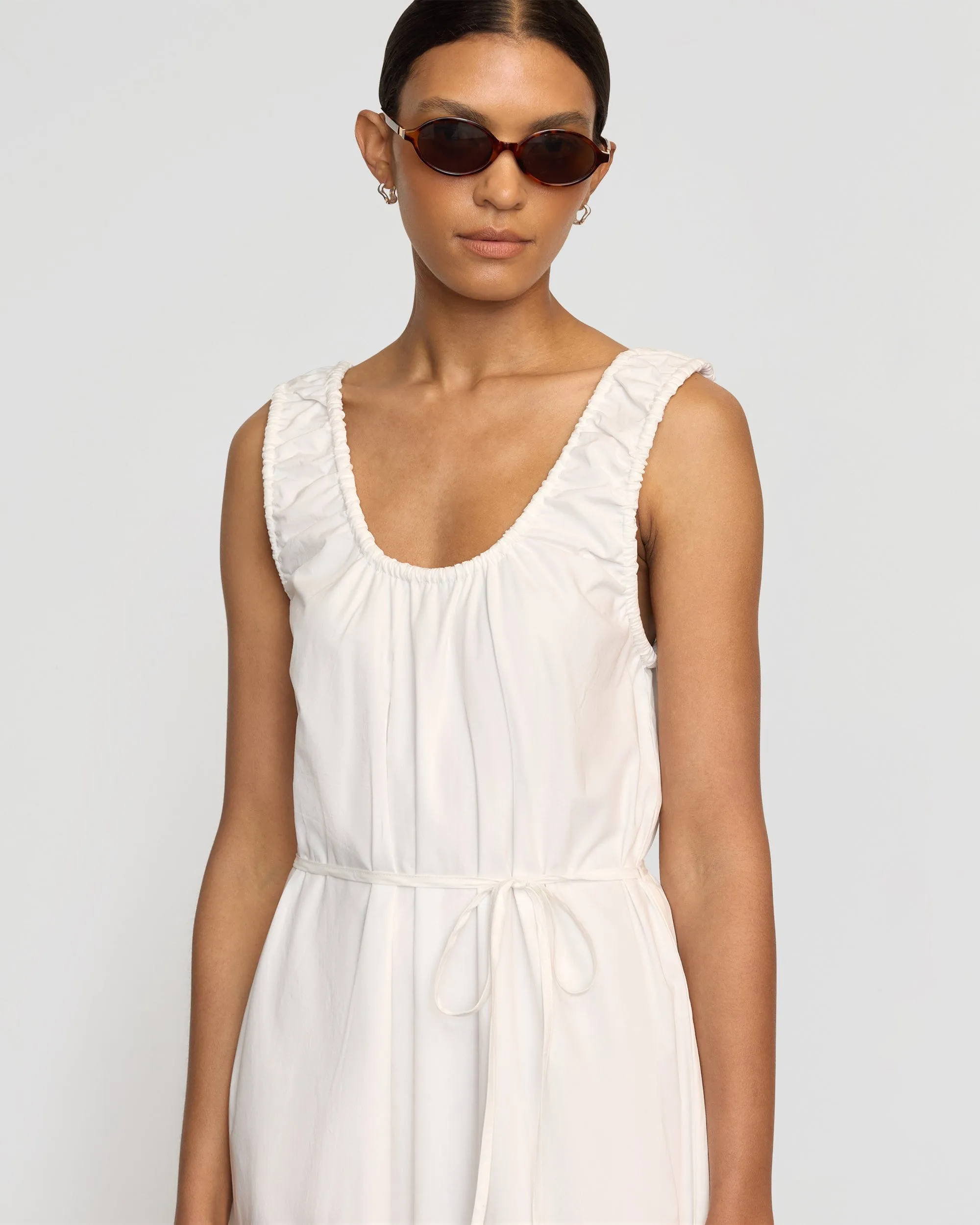 Midori Organic Cotton U-Neck Dress Office Glam Subtle design