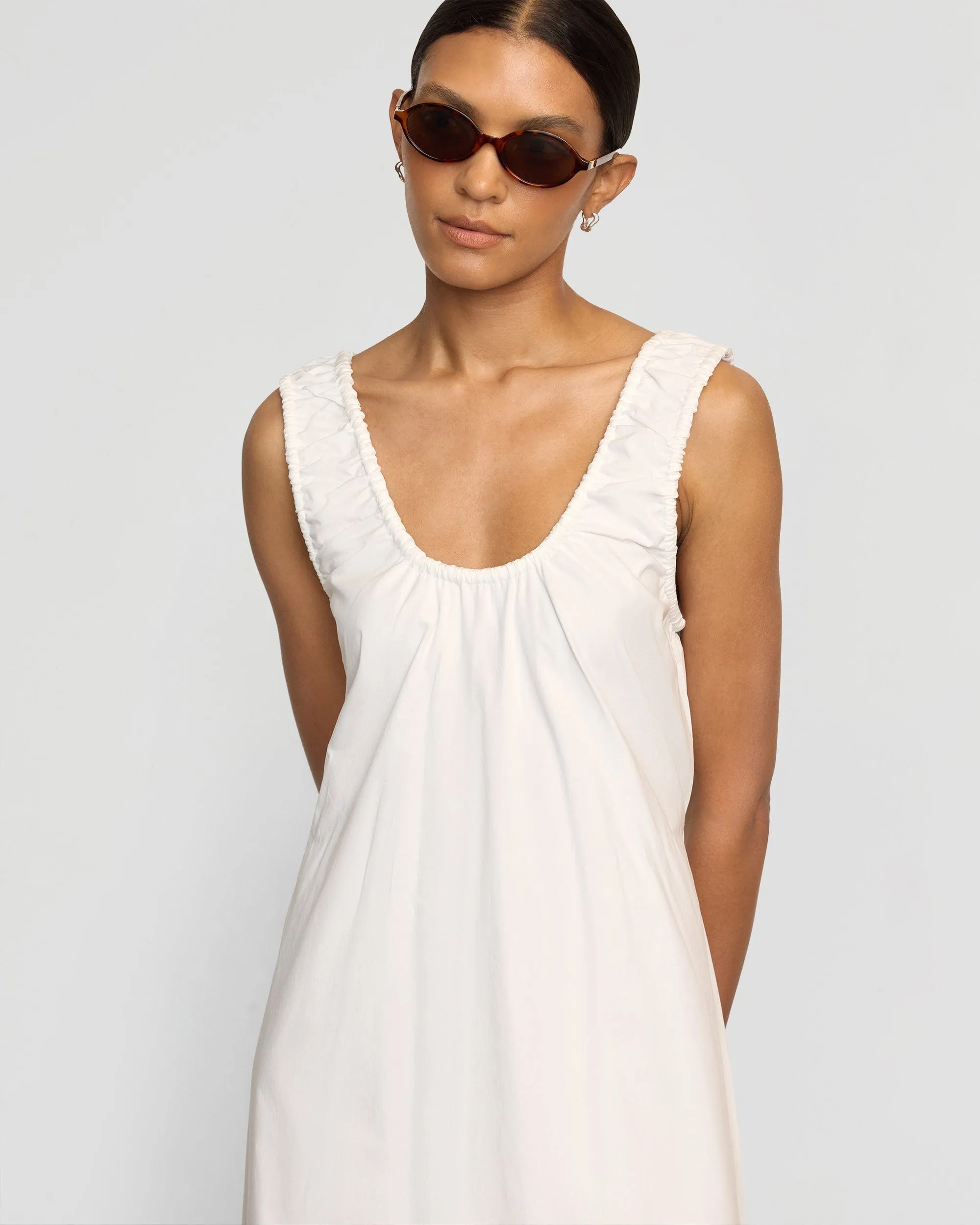Midori Organic Cotton U-Neck Dress Minimal Cut