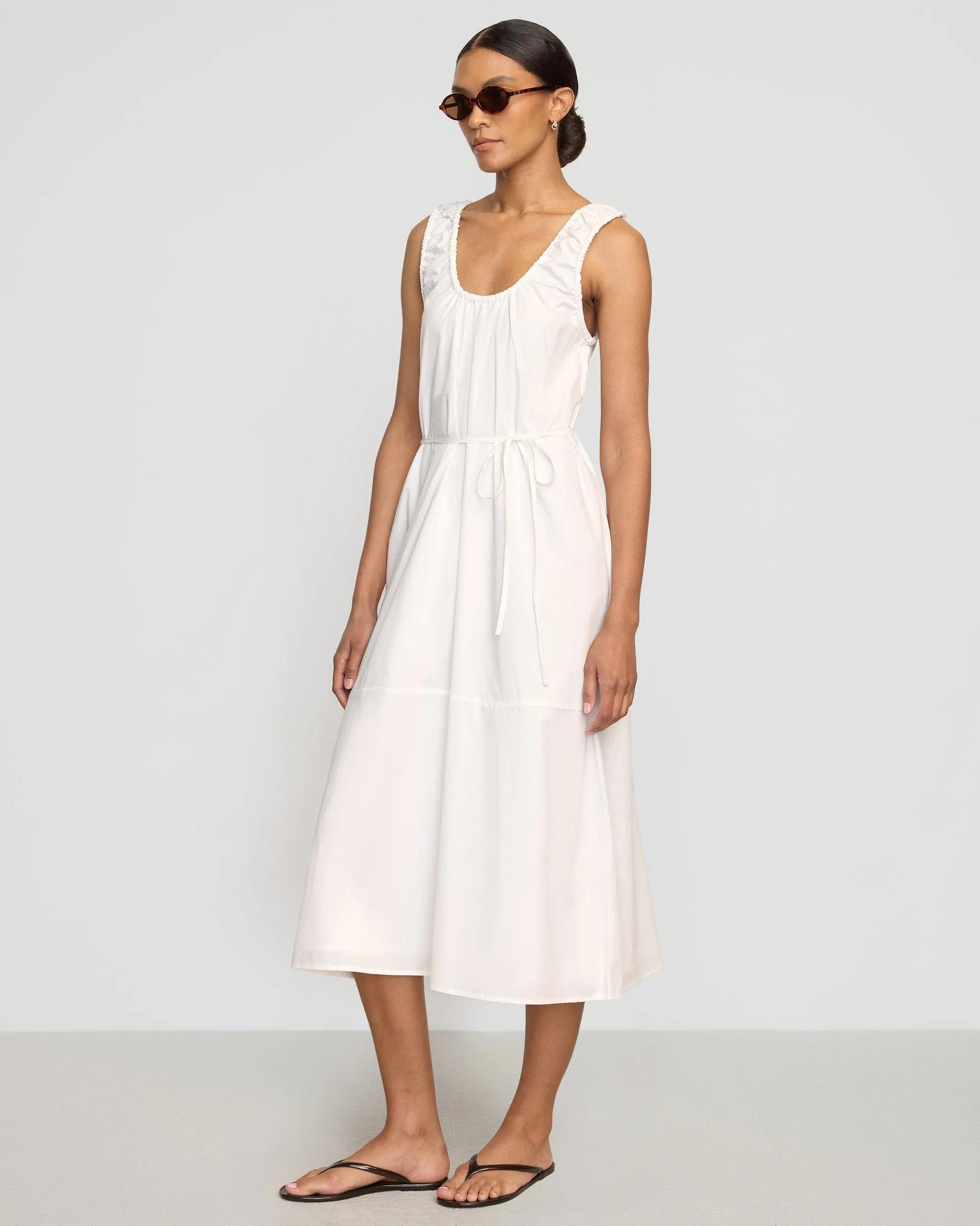 Midori Organic Cotton U-Neck Dress Smooth Surface