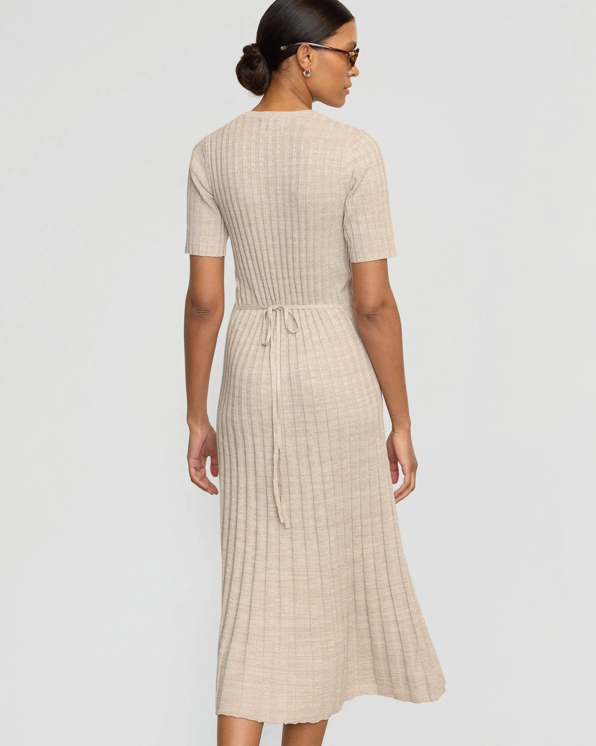 All Moments Lace-Trim Fena Wide-Ribbed Sweater Dress