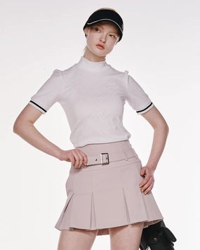 Ferrara Jacquard Turtleneck T-shirt - White FrictionResistant Fabric
