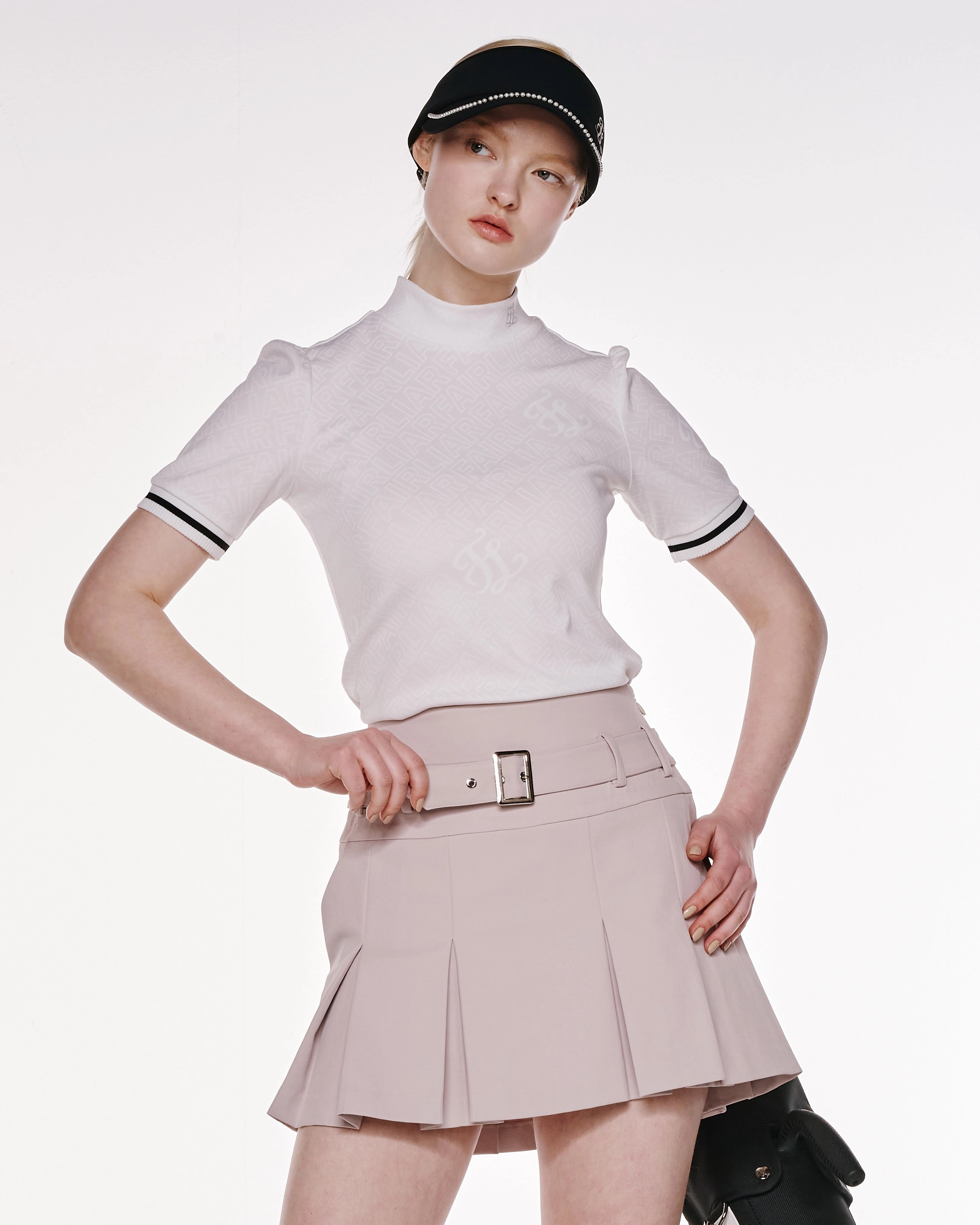 Ferrara Jacquard Turtleneck T-shirt - White FrictionResistant Fabric