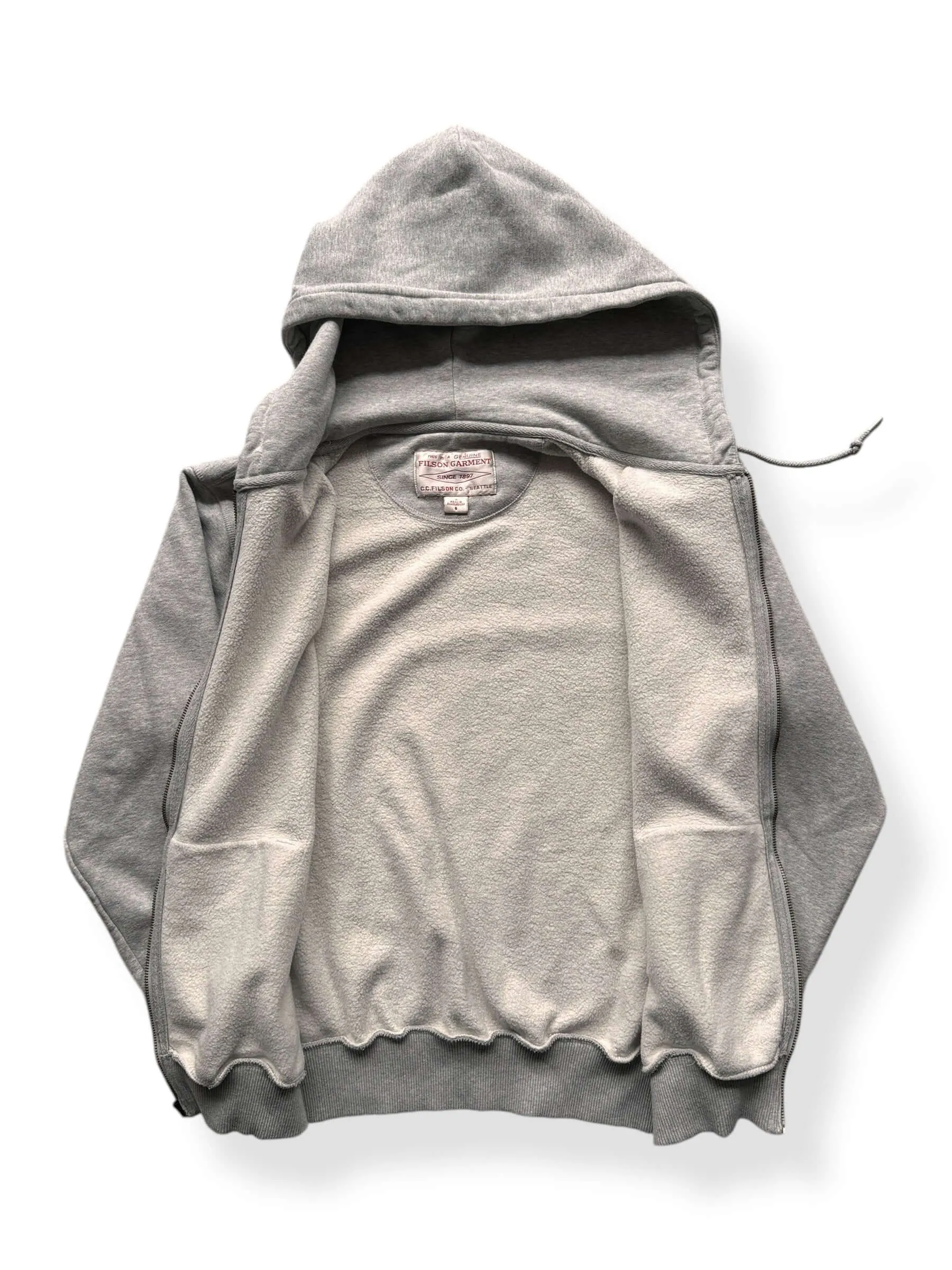 Filson Heather Grey Prospector Zip Up Hoodie SZ S