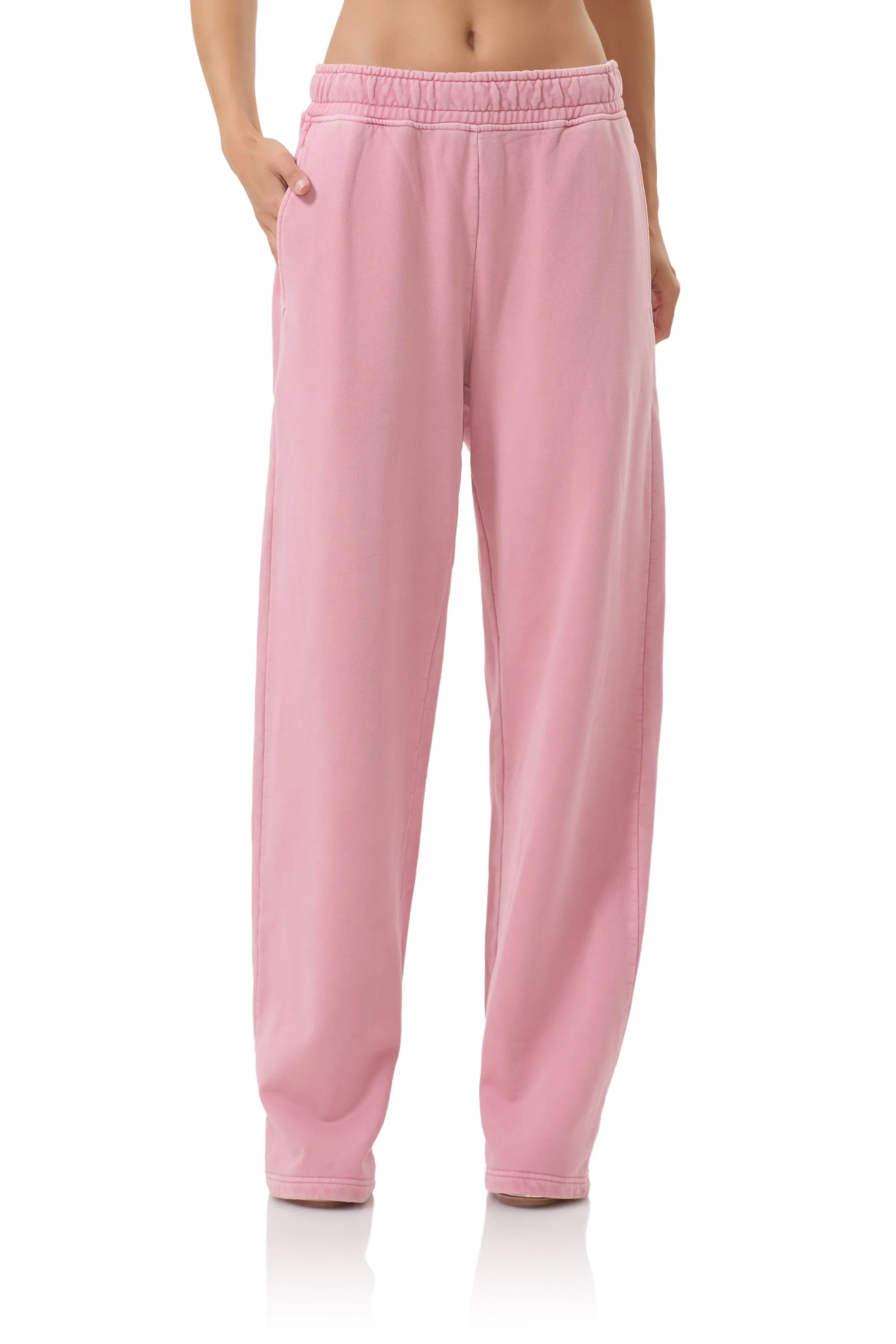 Comfortable Fashion Reflective Trim Finely Straight Leg Sweatpant - Clay Pink