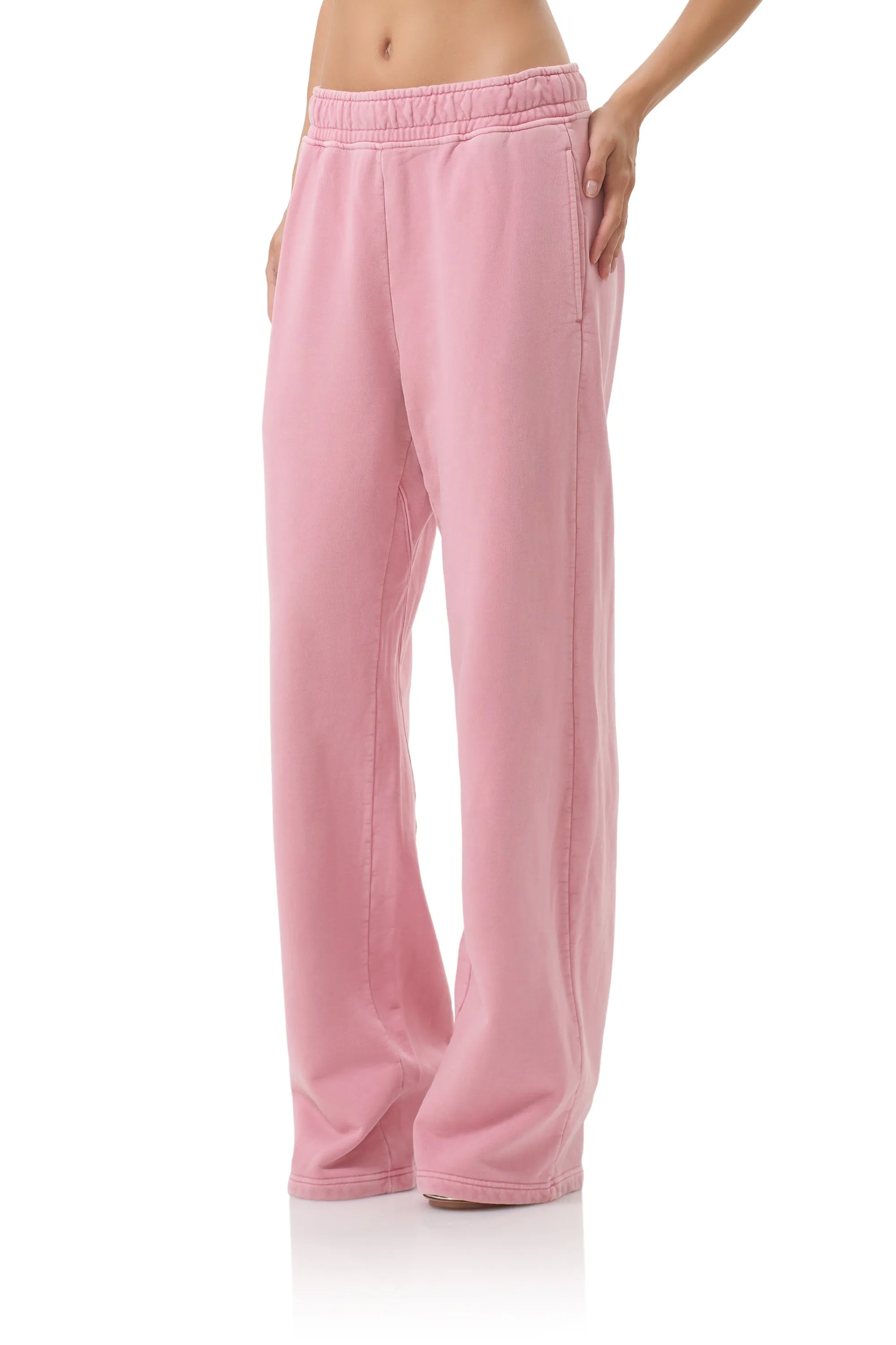 Finely Straight Leg Sweatpant - Clay Pink stain resistant coating LowProfileStitching