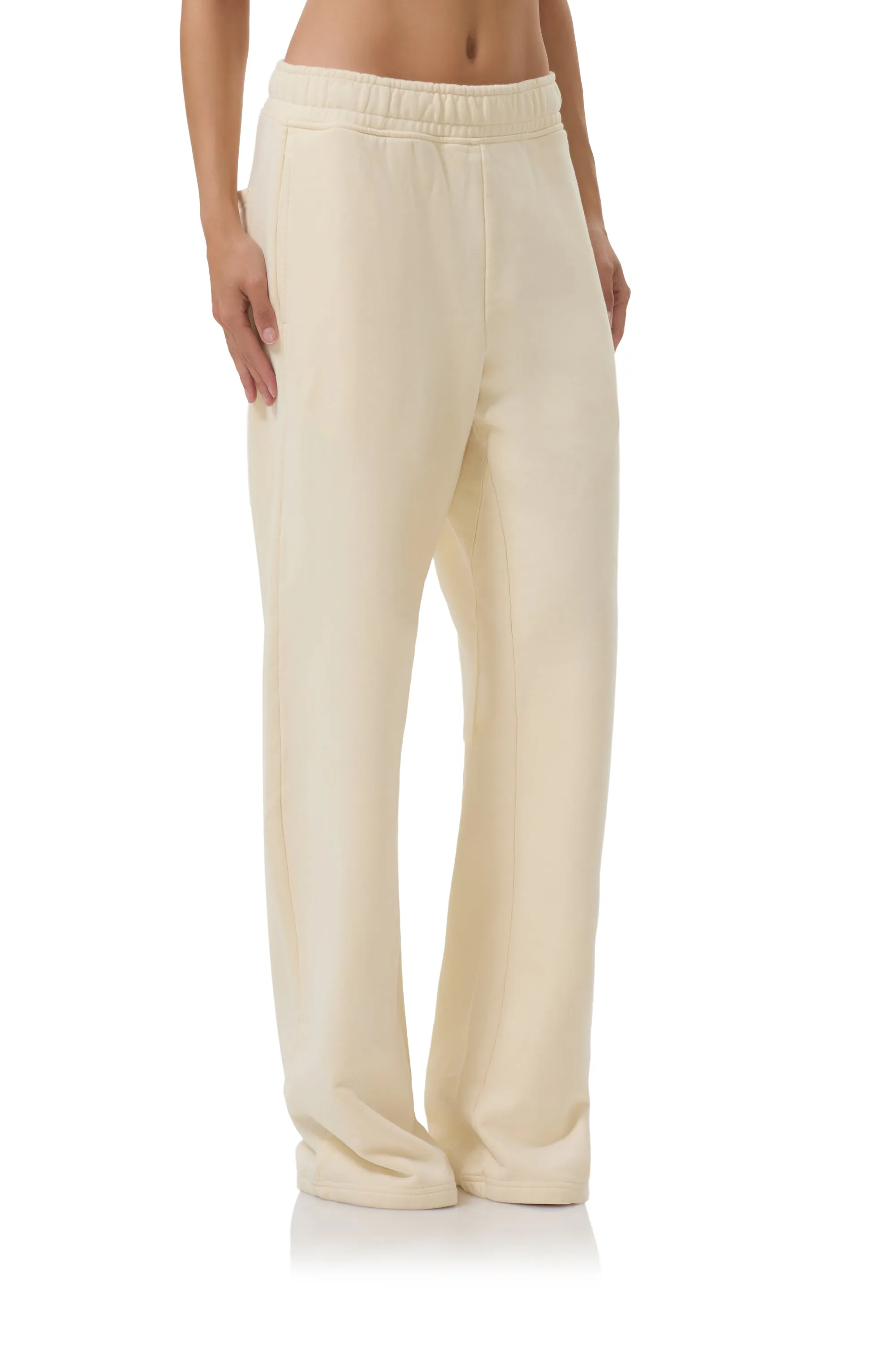Finely Straight Leg Sweatpant - Vintage White Contoured Panel Design