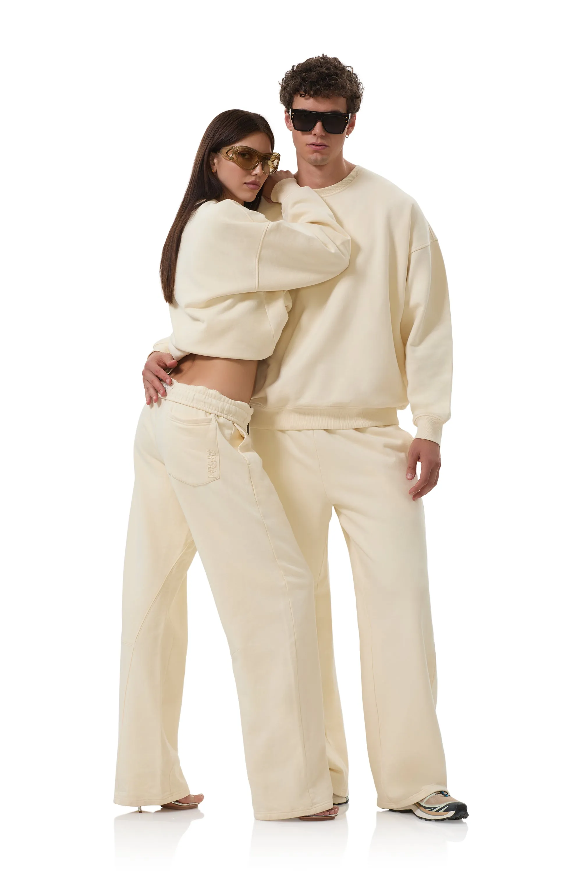Finely Straight Leg Sweatpant - Vintage White Stylish Comfort Casual Wear
