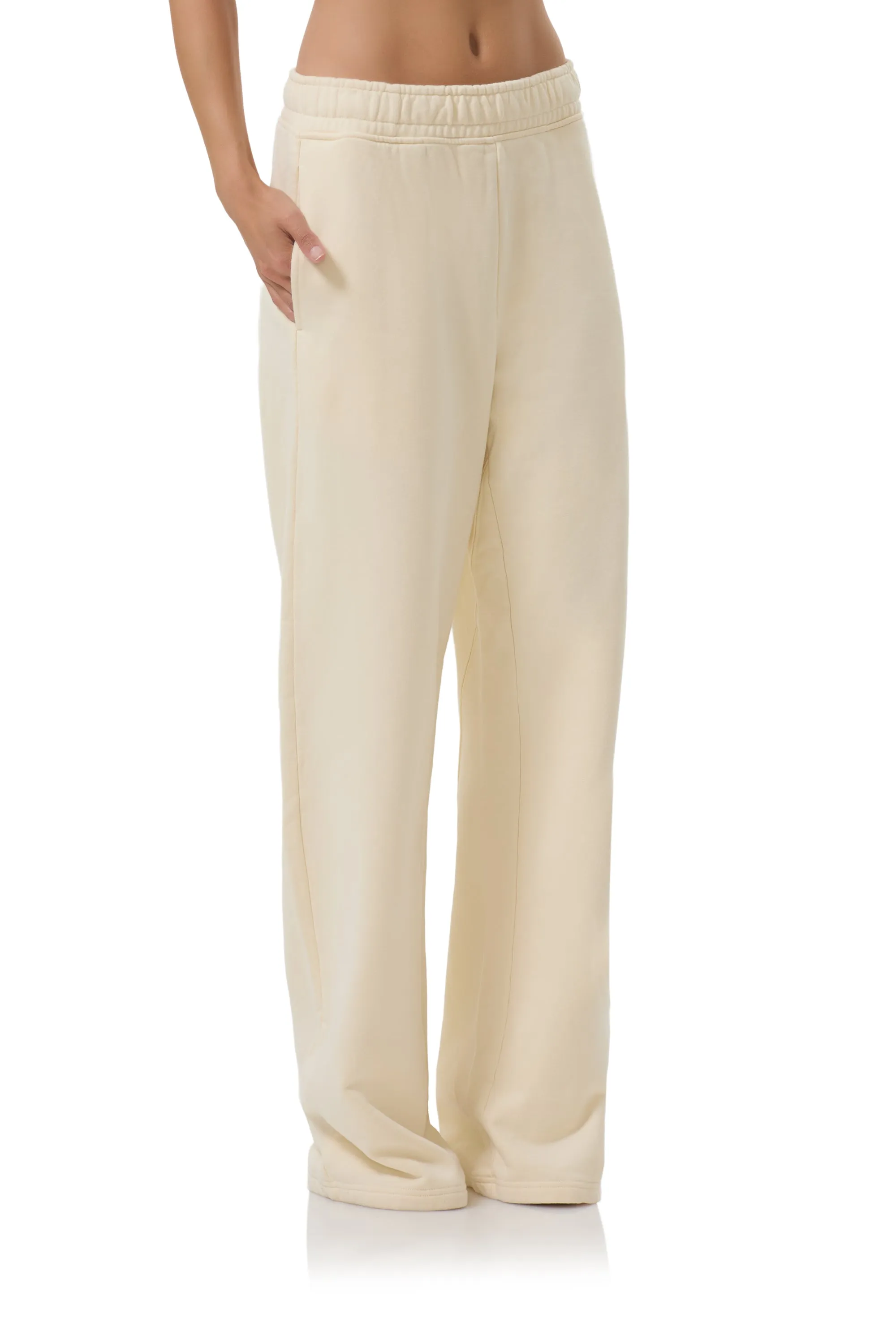 Finely Straight Leg Sweatpant - Vintage White Wear Resistant Fabric