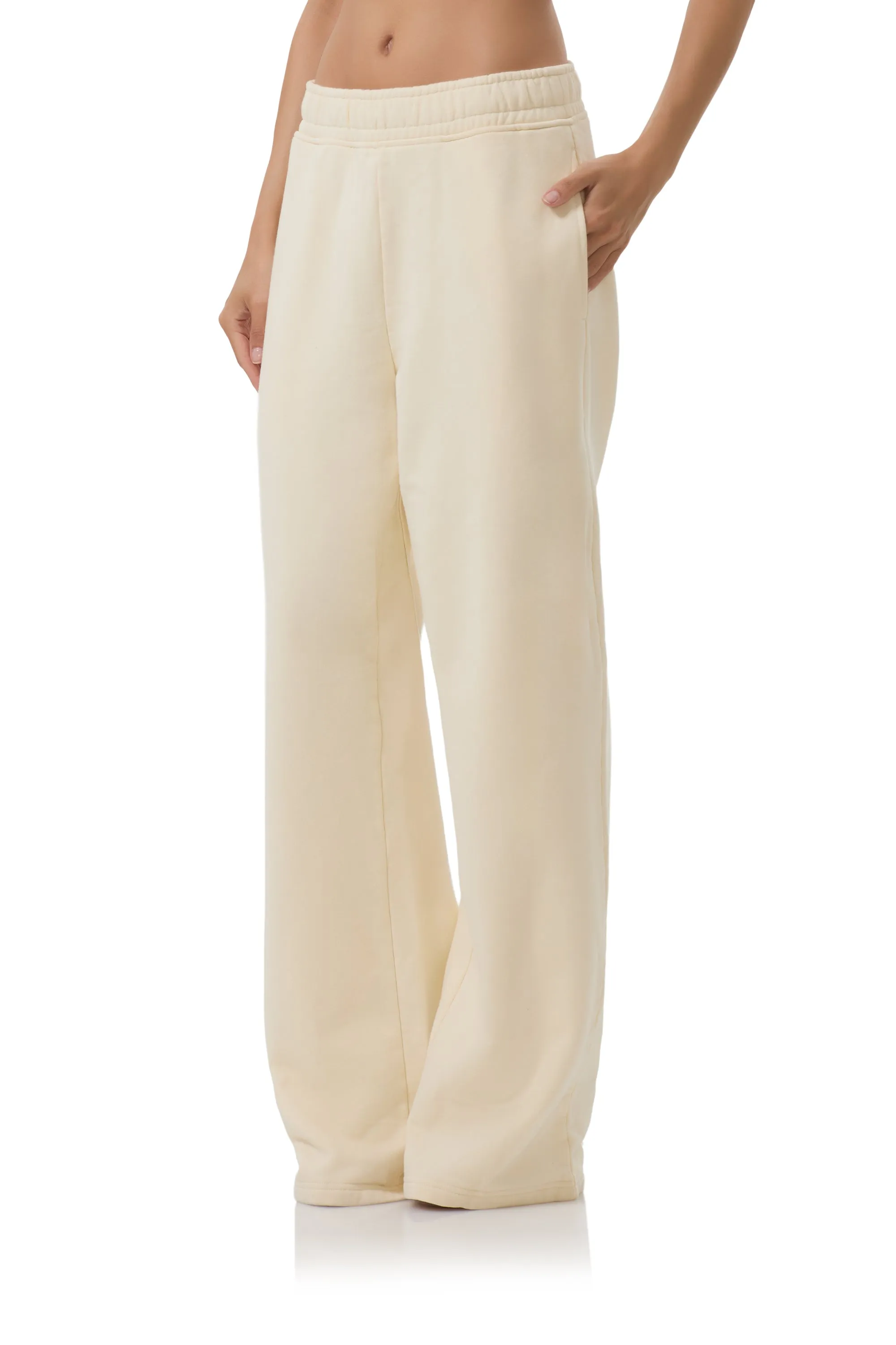 Finely Straight Leg Sweatpant - Vintage White Perfect Shape