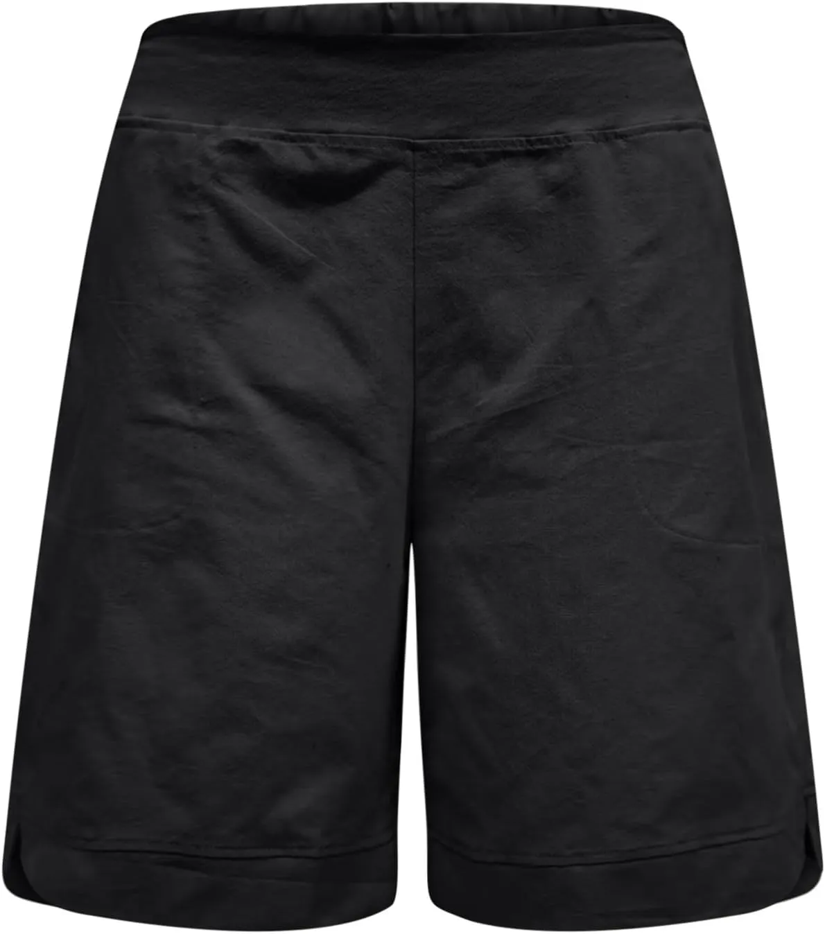 Finelylove Womens Linen Shorts High Waisted Long Bermuda Shorts Comfy Summer Beach Shorts Dressy Casual Work Trouser Shorts