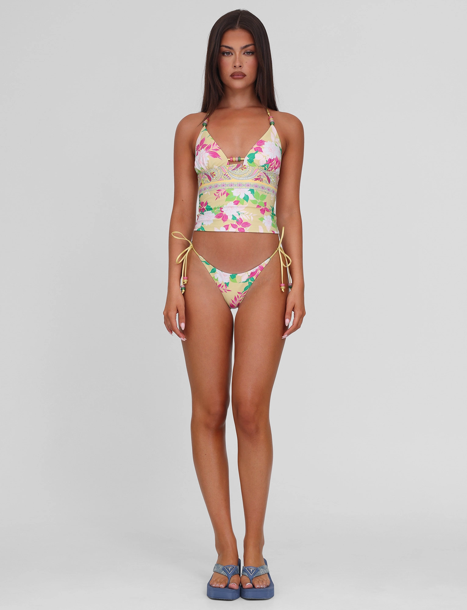 FINLEA TANKINI TOP - PAISLEY BORDER Recycled Polyester