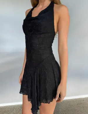Classic knee-length dress FIORELLA DRESS - BLACK LACE