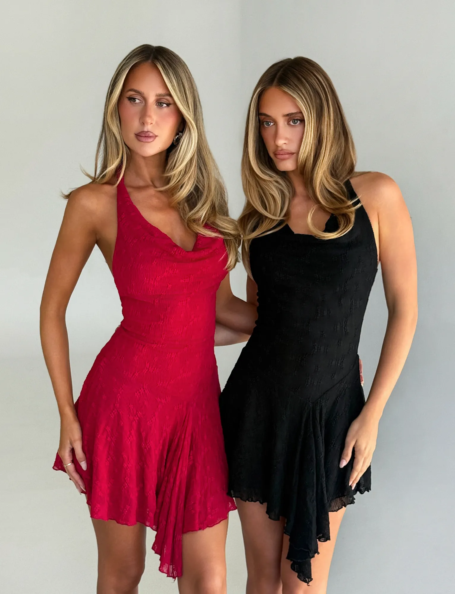 Floor-Length Chic Motion FIORELLA DRESS - RED LACE