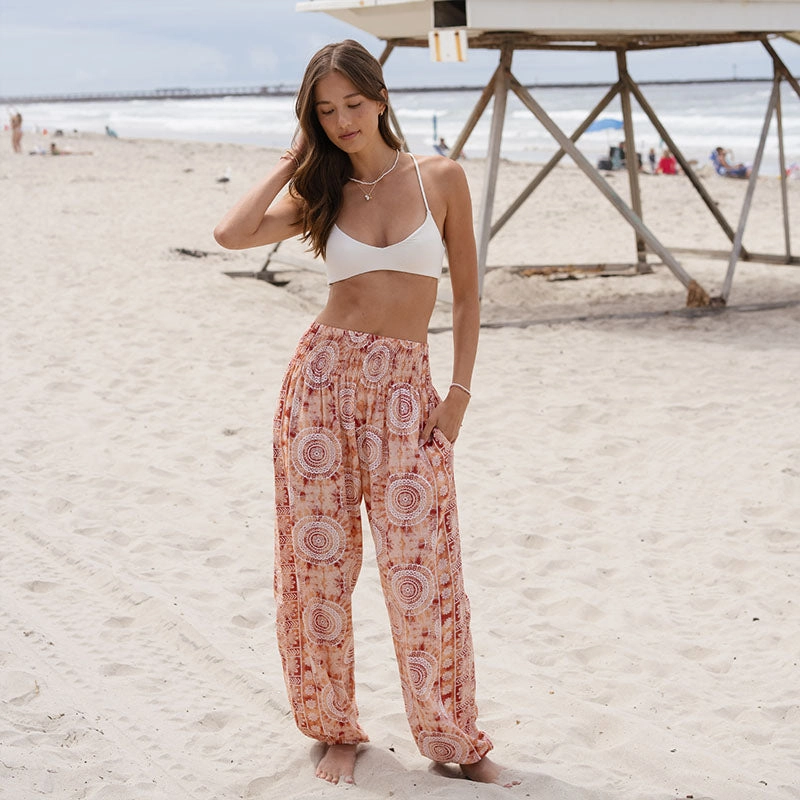 Temperature Regulating Elastic Fit Fire Island Harem Pants
