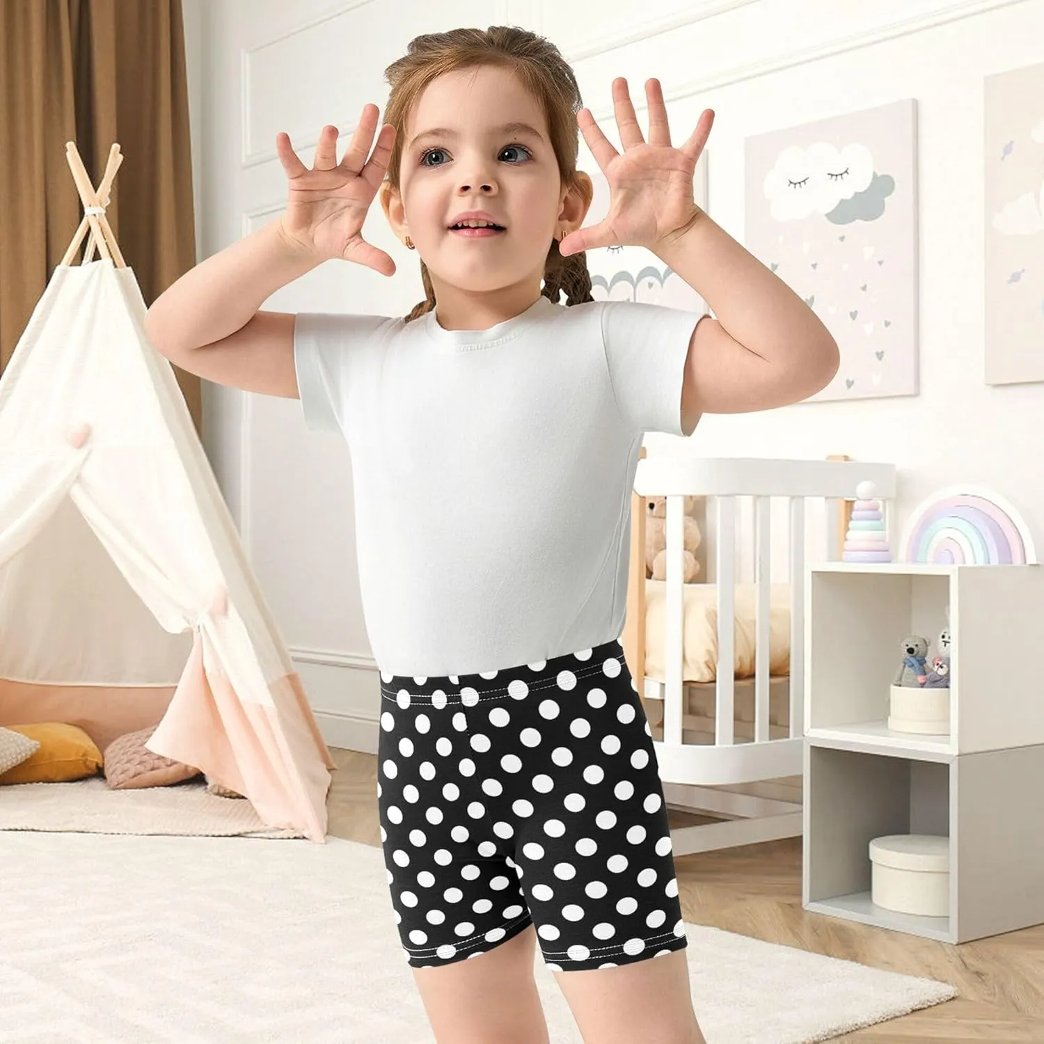 Fisyme Girls Shorts Kids Toddler Girl Bike Cartwheel Under Dress Shorts