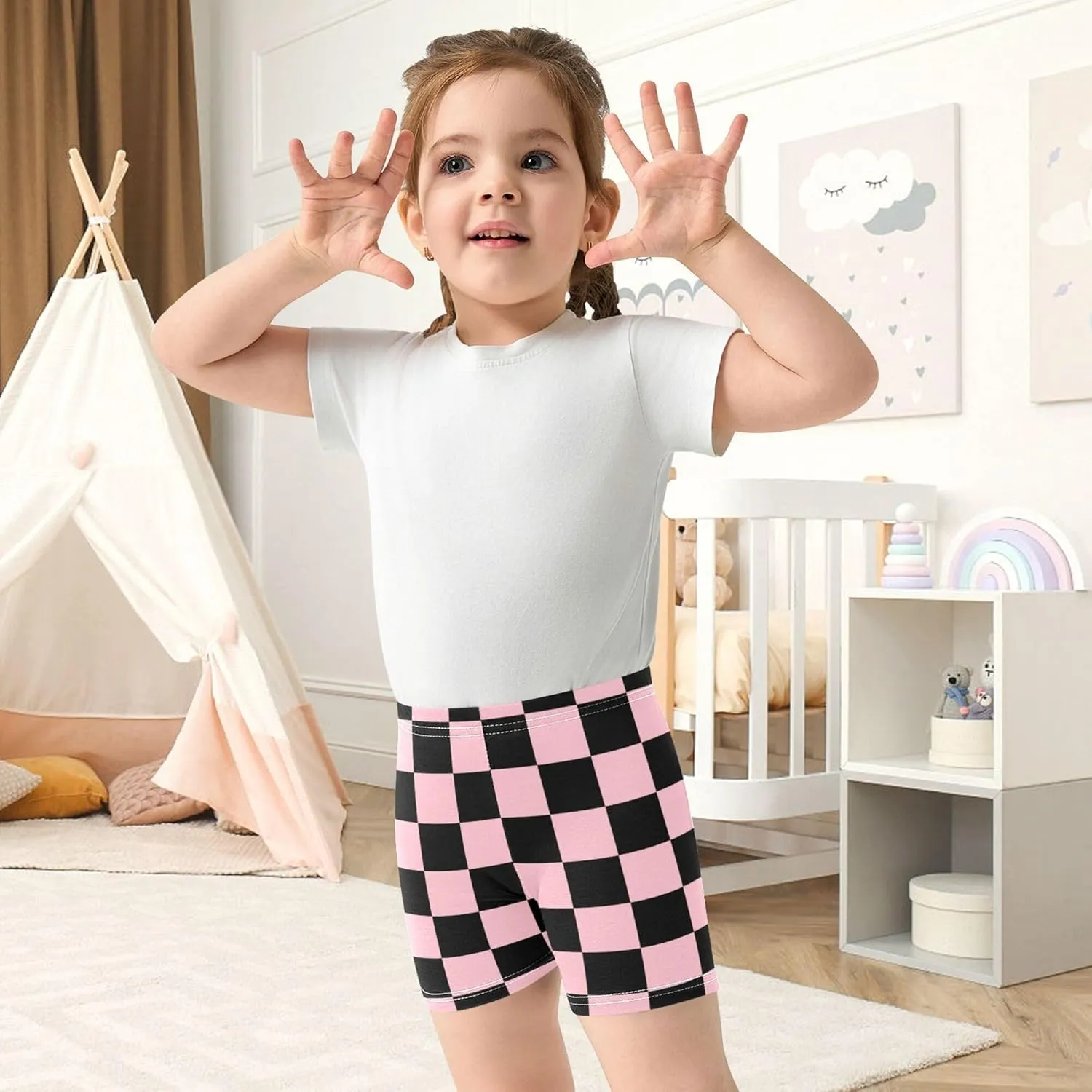 Fisyme Girls Shorts Kids Toddler Girl Bike Cartwheel Under Dress Shorts