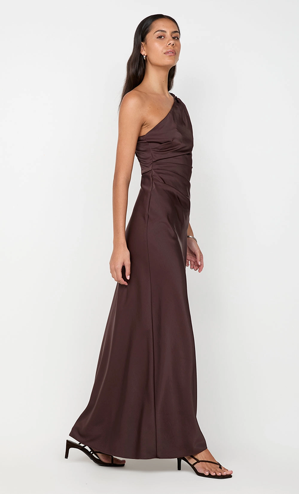 Quick Layer Comfy and Cozy LUNETTA ASYM DRESS - DARK CHOCOLATE