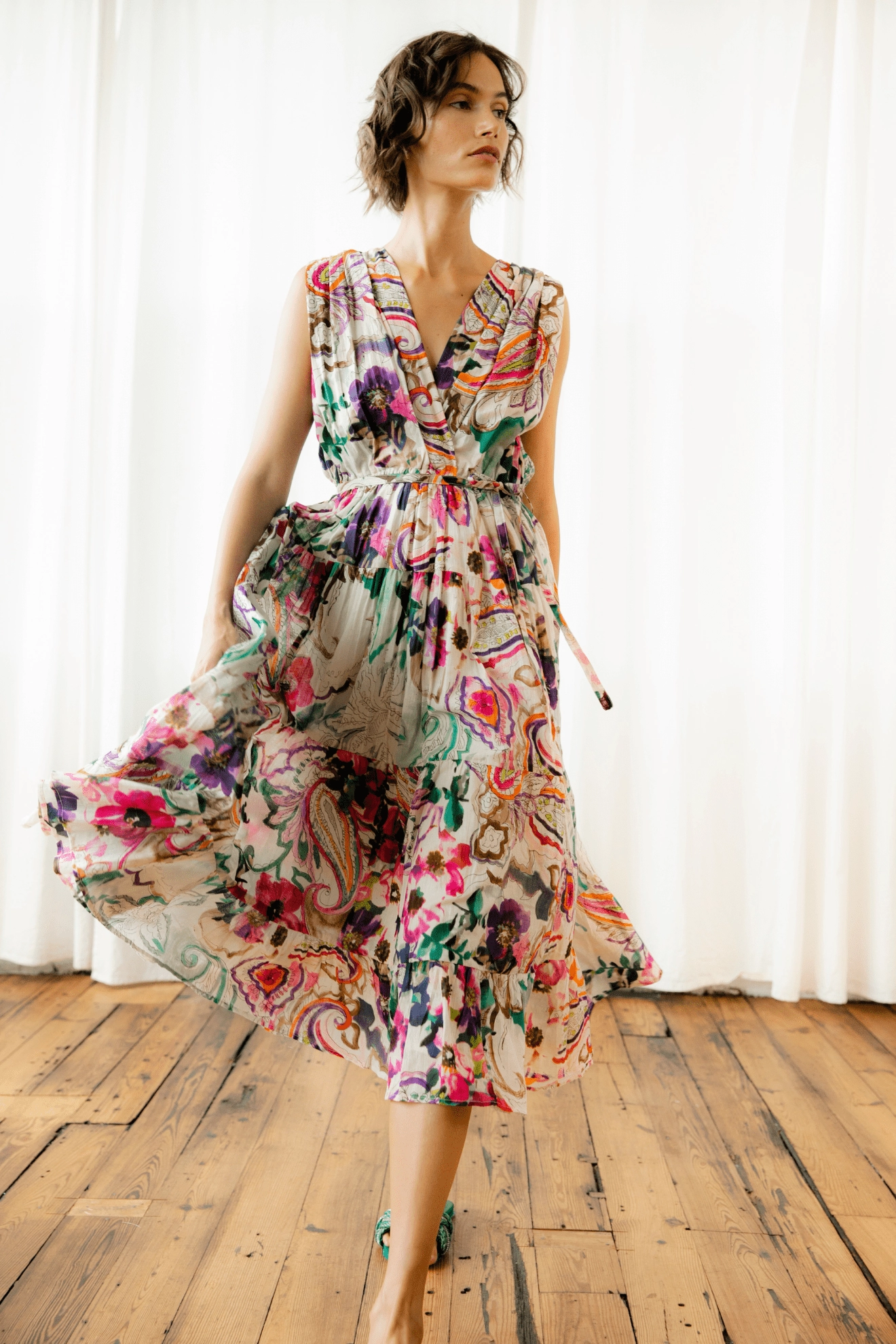Emilia Dress Off White/Multi Date Nightwear