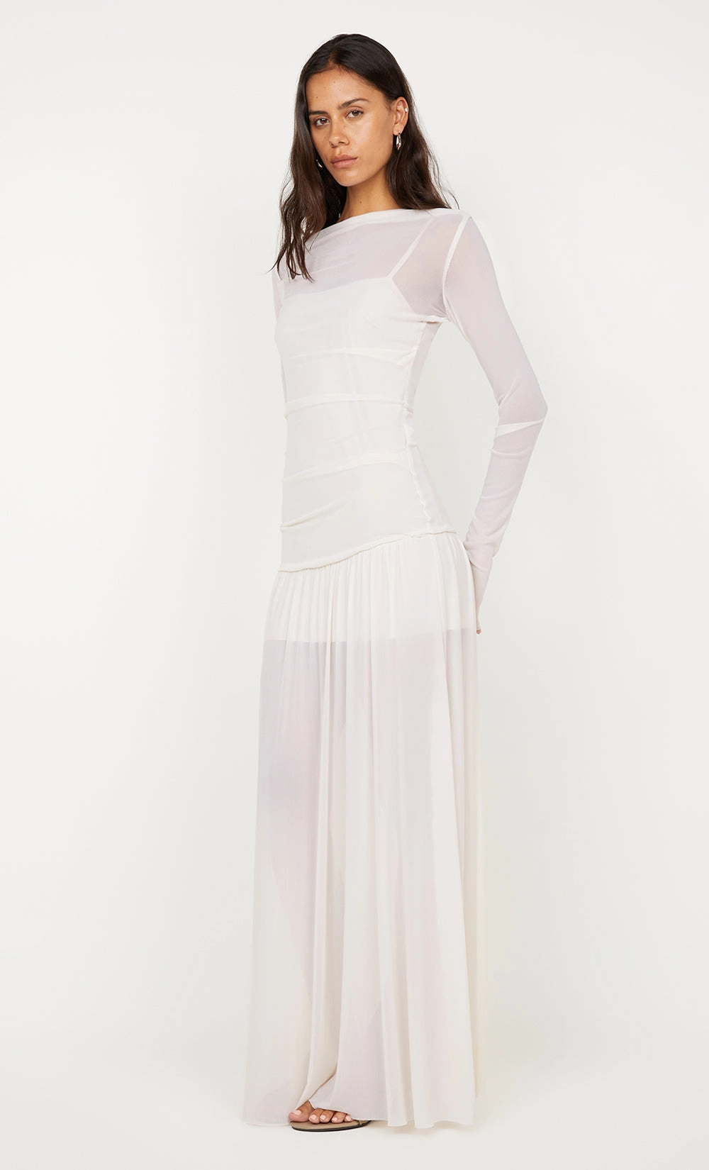 BLAINE LONG SLEEVE MAXI DRESS - BUTTER CREAM Flattering Waist Design Fit Flattering Design Wear