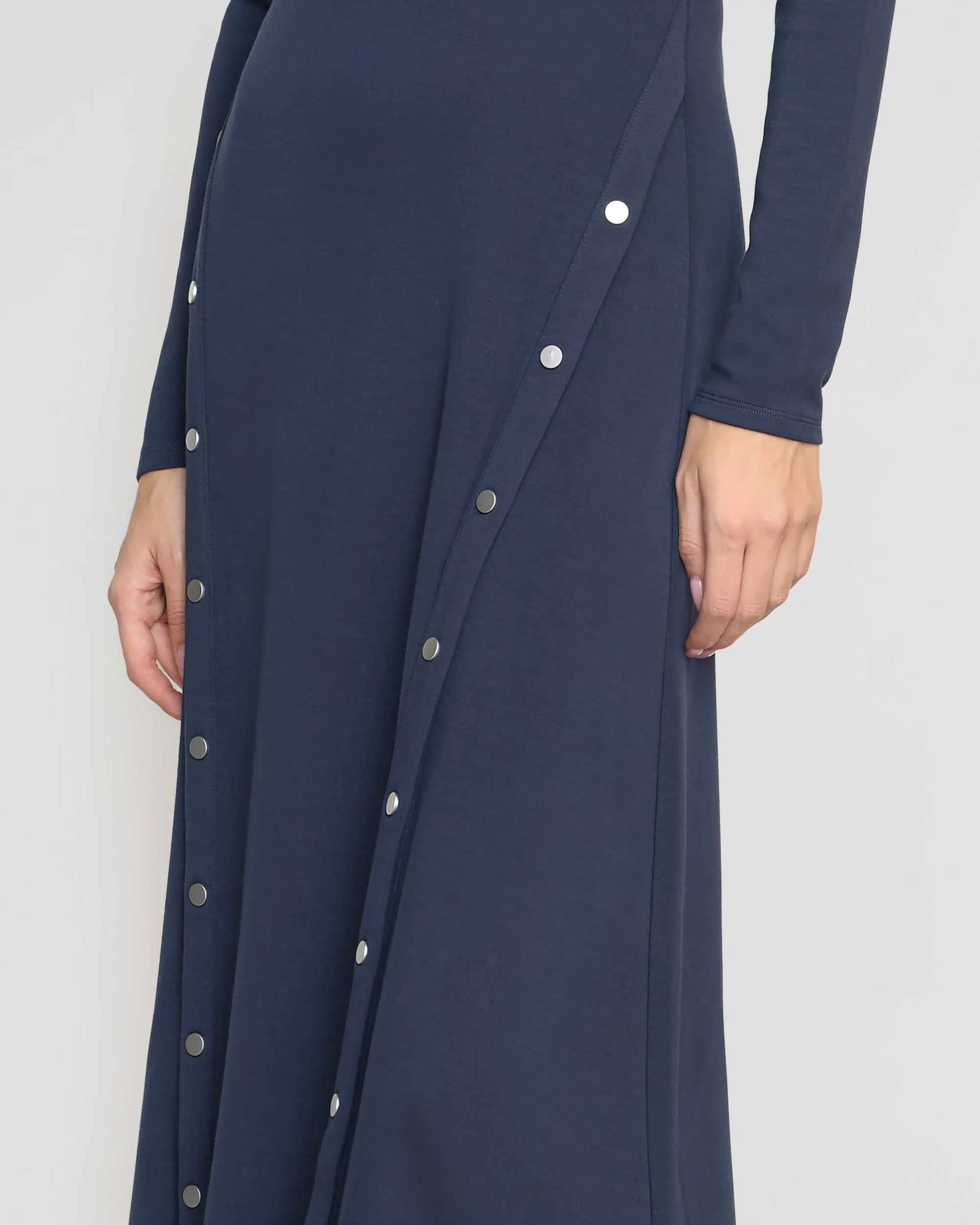 Shawna Button-Accent Collared Dress Vibrant Colors