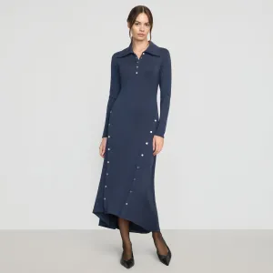 Semi Casual Shawna Button-Accent Collared Dress