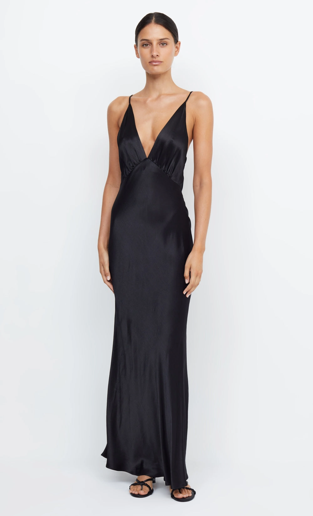Warm Pink MOON DANCE V MAXI DRESS - BLACK