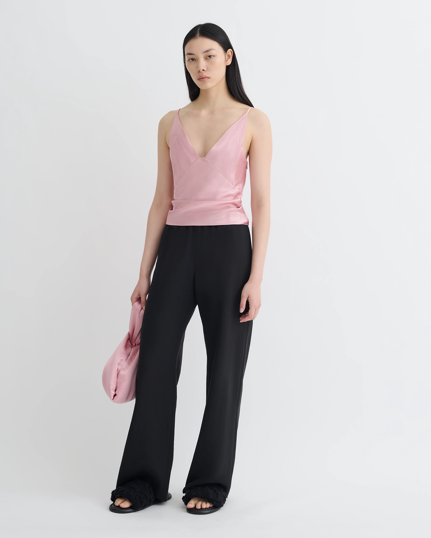 Rheia - Slip Satin Top - Pink Simple Dress