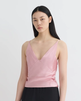 AntiStatic Treatment EthicallySourced Rheia - Slip Satin Top - Pink