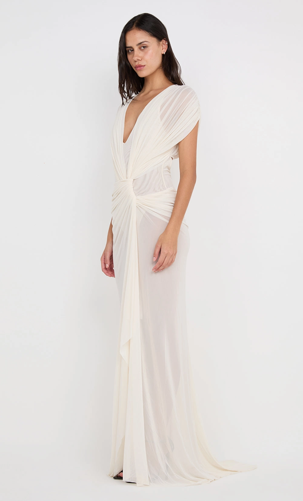 custom-fit Perfect Shape LEIA DRAPE GOWN - BUTTERCREAM