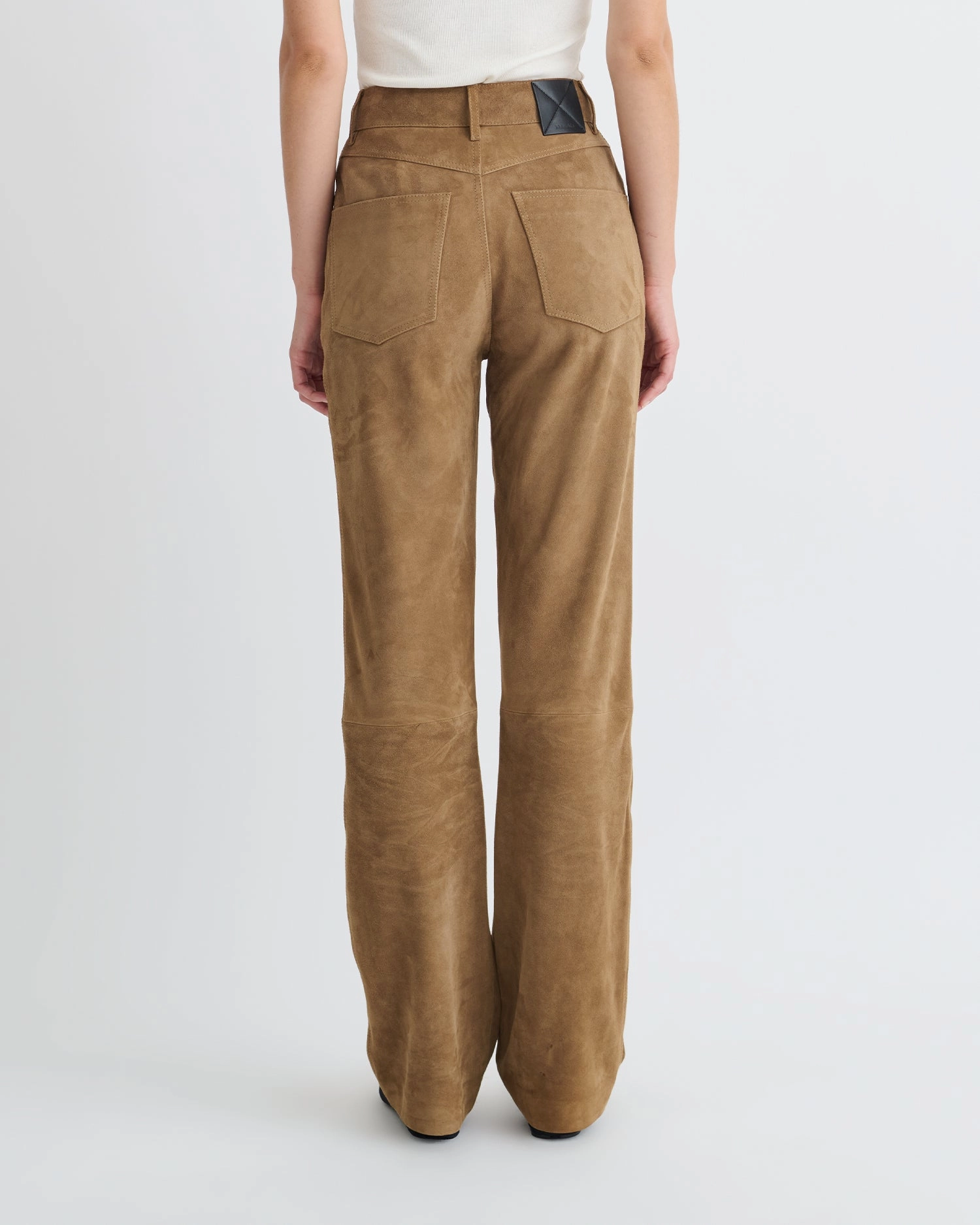 Anti Cling Finish Adjustable Drawcord Seldes - Suede Pants - Brown