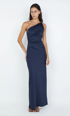 LUNETTA ASYM DRESS - INK Sleek Comfort