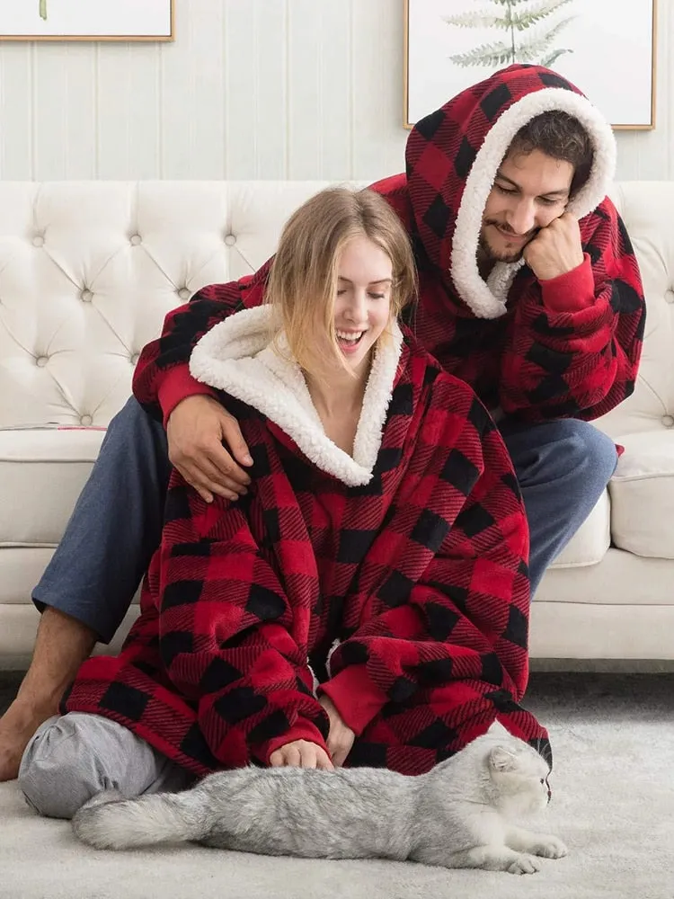 Fleece Giant Hoodie/TV Blanket With Sleeves
