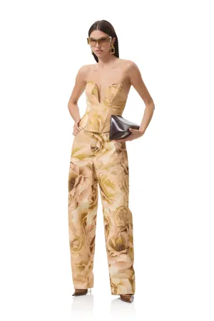 Bexley Barrel Pant - Gold Rose Print Flexible Activewear Daily Wear
