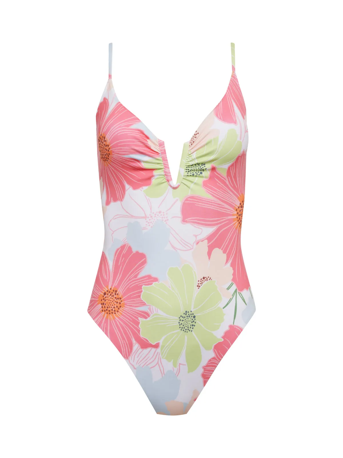 Charming Floral One-Piece Swimsuit White HeatRegulating