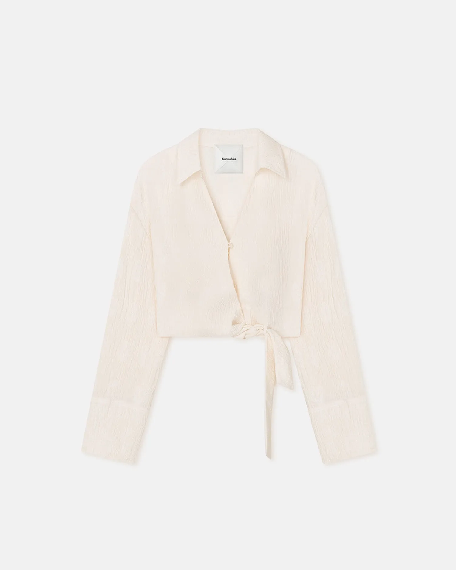 Enola - Seersucker Gauze Shirt - White ribbed texture Double Layered Panels