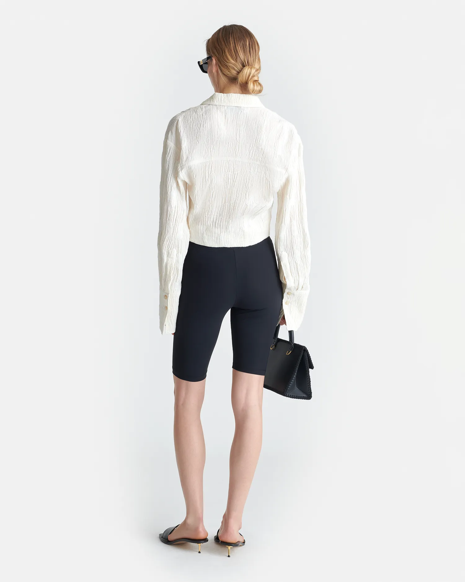 All Day Wear Enola - Seersucker Gauze Shirt - White