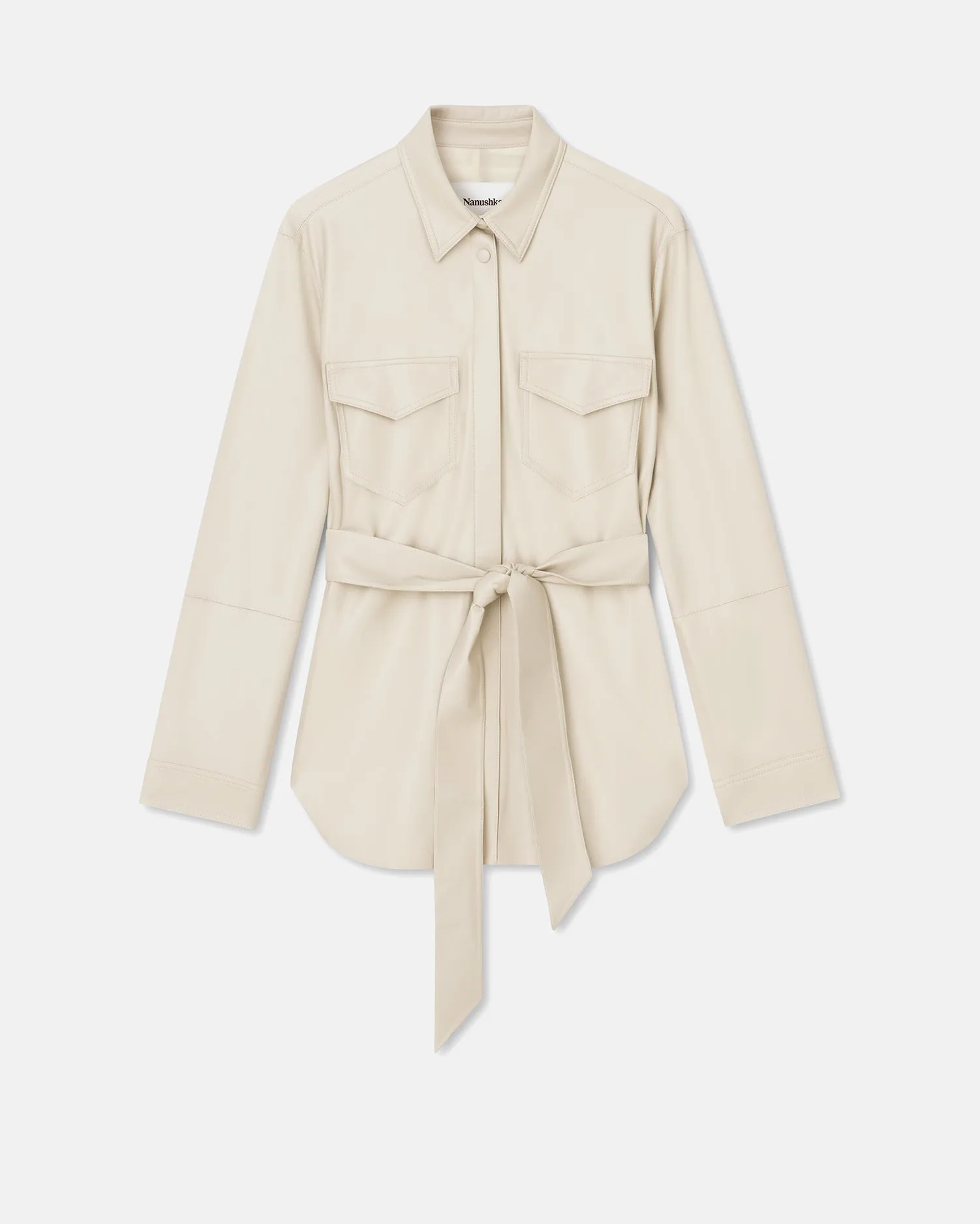 Port Pocket Design Day Out Artha - Okobor? Alt-Leather Shirt - Creme