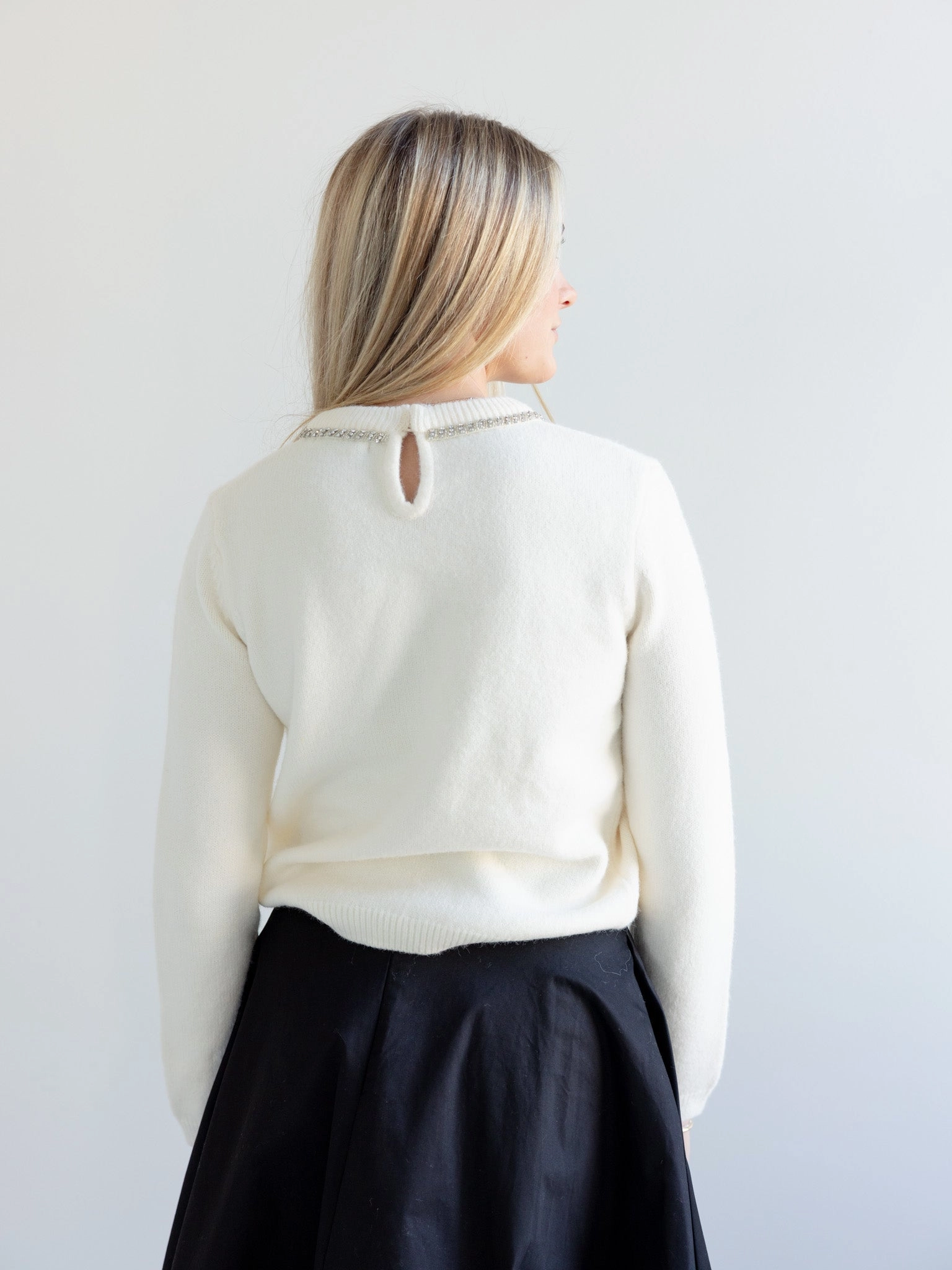 Eloise Bow Sweater Lightweight Fabric EcoFriendly Material Blend