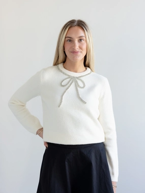 Modern Casual Look Eloise Bow Sweater
