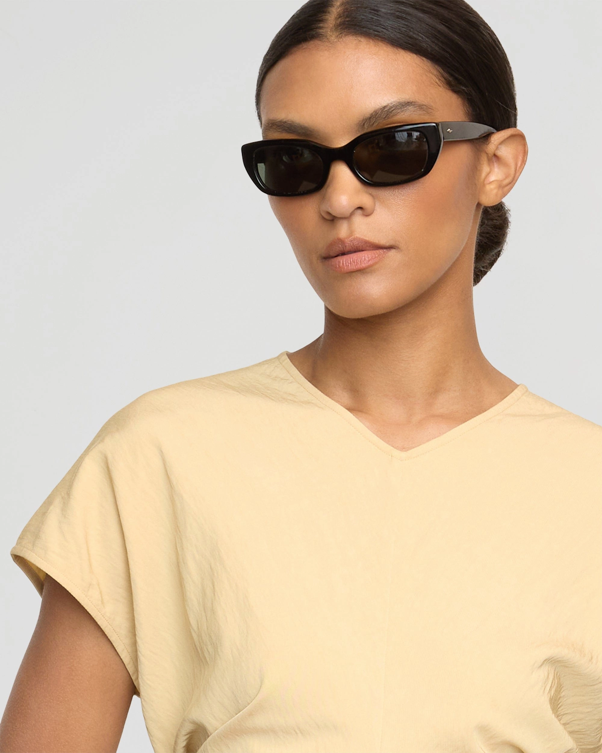 Fionola Relaxed-Waist Blouse Stretch Fit Microfiber Blended Fabric