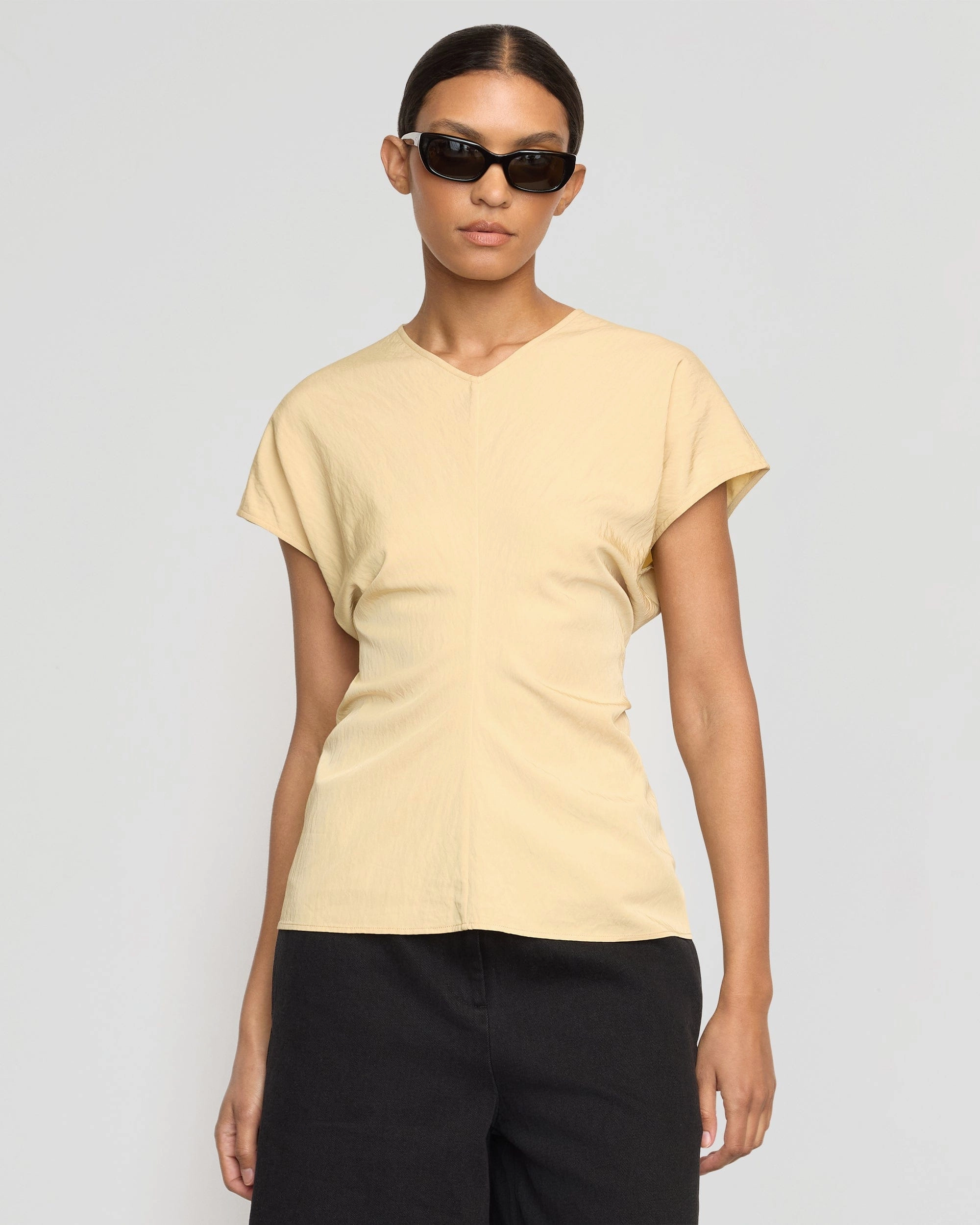 ConvertibleCollarSystem UltraLightweight Fionola Relaxed-Waist Blouse